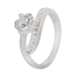 Anillo Solitario Circón Y Micro Circones - RA1367