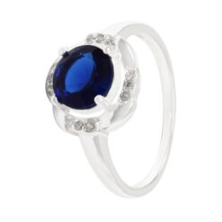 Anillo Circón Azúl Con Micro Circones