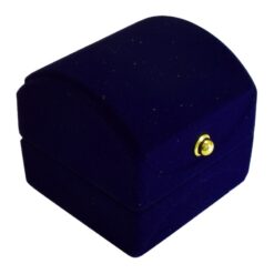 Caja Para Anillo Línea Terciopelo Azul 4.5 X 4.5 X 4 Cm