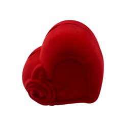 Caja Diseño Corazón Para Aro - Anillo Línea Terciopelo 5 X 5