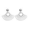 Aros Apegados de Plata 925 Diseño Tipo Abanico