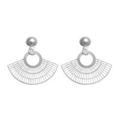 Aros Apegados de Plata 925 Diseño Tipo Abanico
