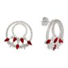 Aro Redondo Con Circones Color Rosado Plata 925