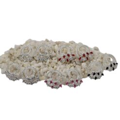 Aro Redondo Con Circones Color Rosado Plata 925