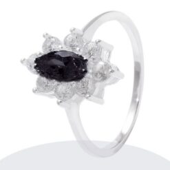 Anillo de plata 925 diseño lady de circón color negro