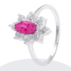 Anillo de plata 925 diseño lady, de circón en color rosado
