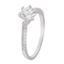 Anillo Solitario Cristal De Plata 925