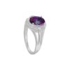 Anillo diseño circón redondo color violeta plata 925