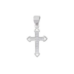 Colgante Cruz con Micro Circones 15 x 10 mm plata 925