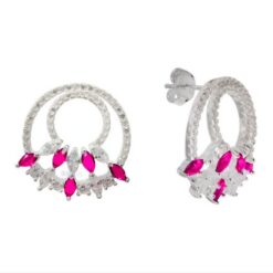 Aro Circones Color Rosado Plata 925