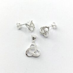 Set Símbolo Triqueta Con Micro Circones Plata 925