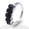 Anillo Circones Ovalados Negro Plata 925