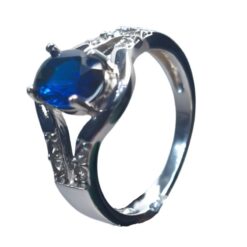 Anillo de plata fina 925 con piedra azul estilo zafiro – Joyería exclusiva