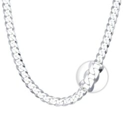 Cadena Grumet de plata fina Ley 925 de 50 cm para hombre - 6.5 mm de ancho